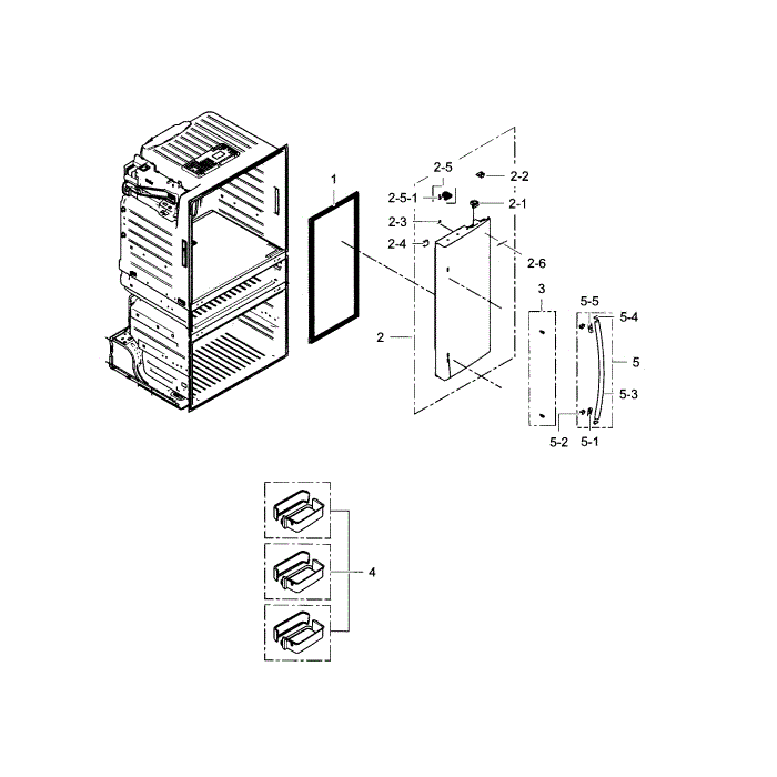 Refrigerator Door R Diagram and Parts List for RF28HMEDBBC AA-01 Samsung Refrigerator