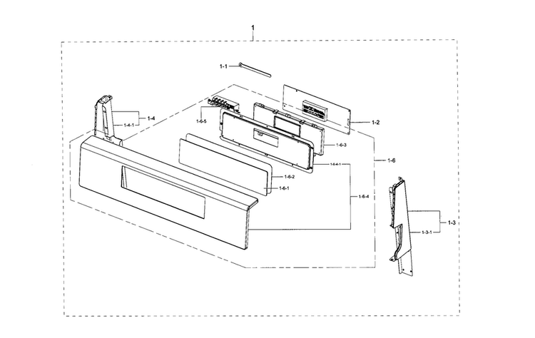 Control Panel Diagram and Parts List for NX58F5300SS AA-0001 Samsung Range