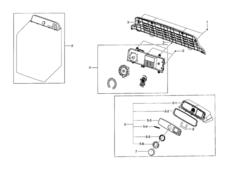 Control Panel Diagram and Parts List for DV56H9000GW A2-0000 Samsung Dryer