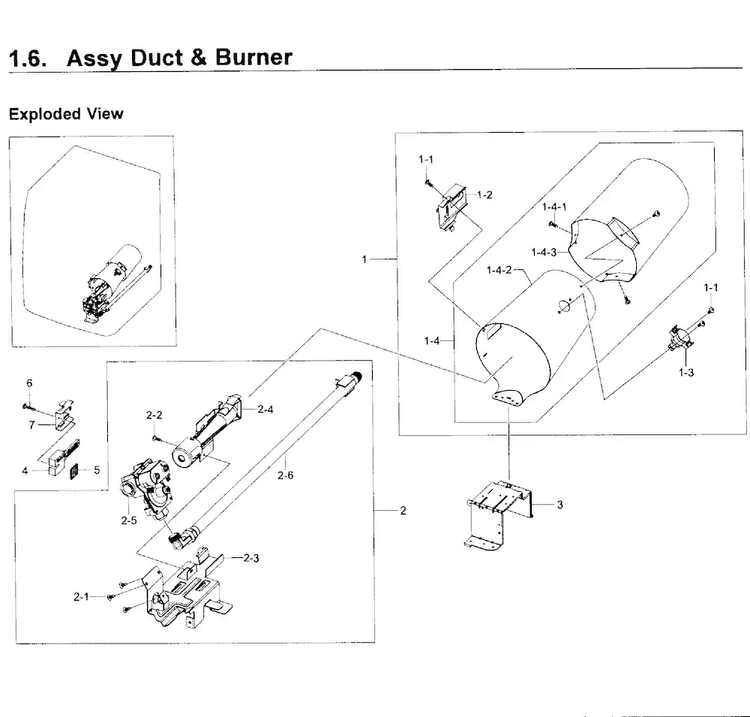 Heater Assy Diagram and Parts List for DV431AGW XAA-0001 Samsung Dryer