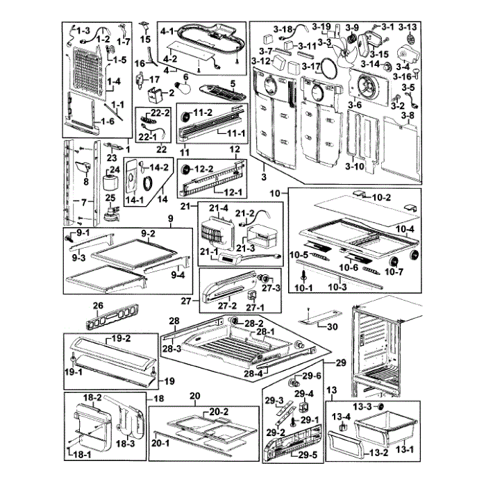 Refrigerator Diagram and Parts List for RF266AZRS XAA-00 Samsung Refrigerator
