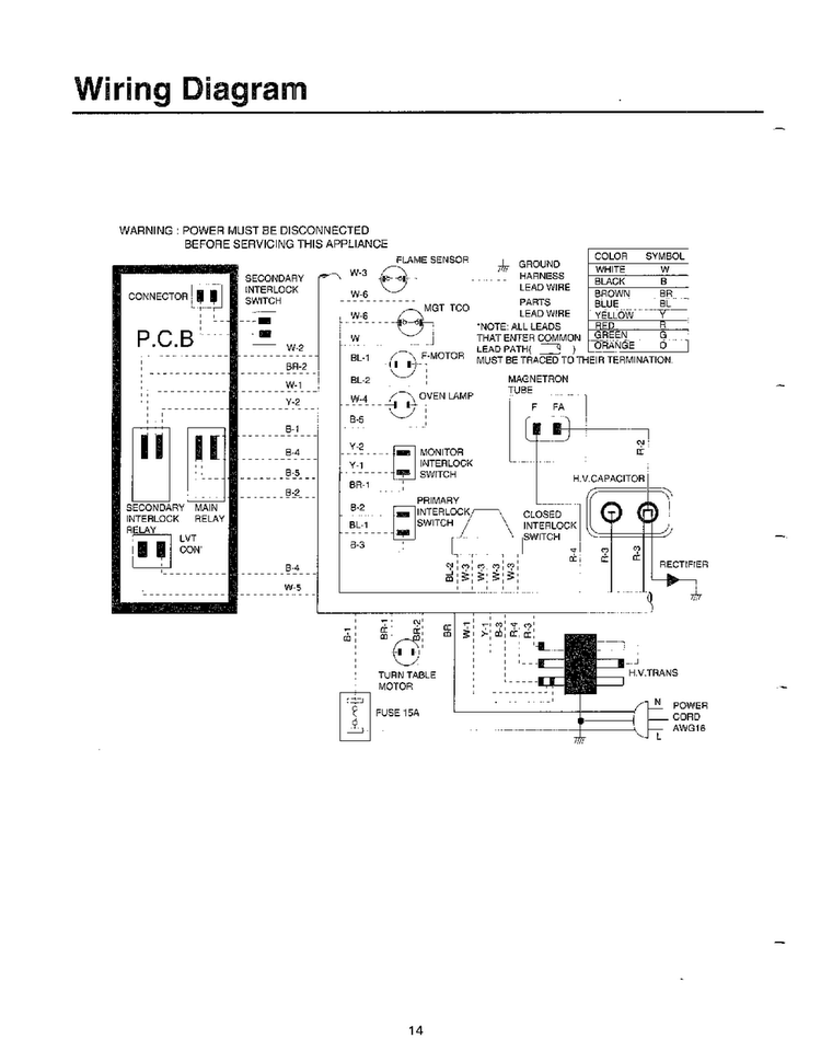Wiring Diagram Diagram and Parts List for MW5620T XAA Samsung Microwave