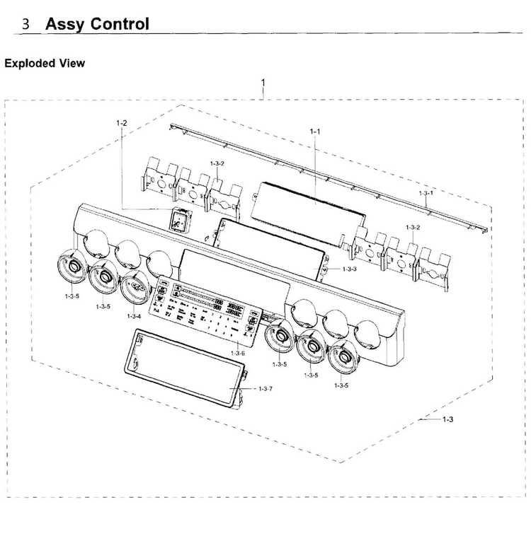 Control Diagram and Parts List for NX58K9500WG AA-0000 Samsung Range