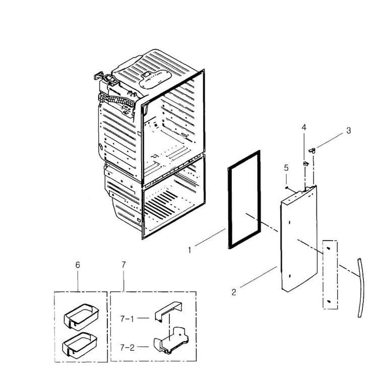 Right Door Diagram and Parts List for RFG297HDRS XAA-0001 Samsung Refrigerator