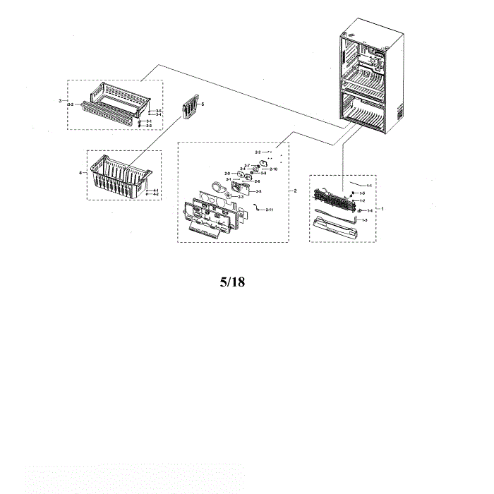 Freezer Diagram and Parts List for RF22NPEDBSR AA-00 Samsung Refrigerator