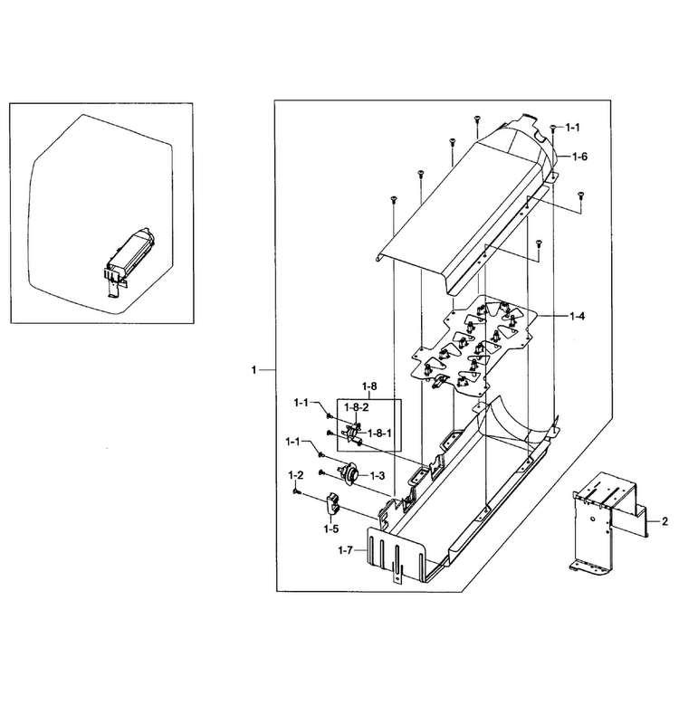 Heater Assy Diagram and Parts List for DV448AEW XAA-0003 Samsung Dryer