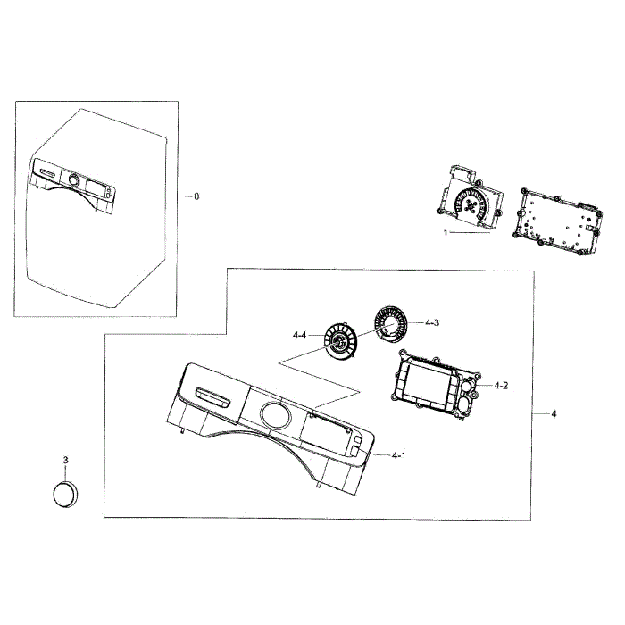 Control Panel Diagram and Parts List for WF42H5200AP A2-00 Samsung Washer
