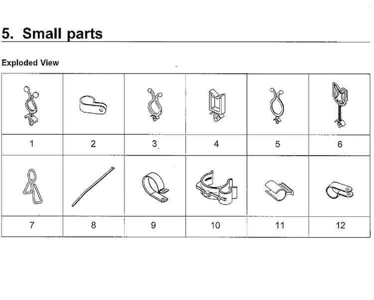 Small Parts Diagram and Parts List for WA5471ABW XAA-0002 Samsung Washer