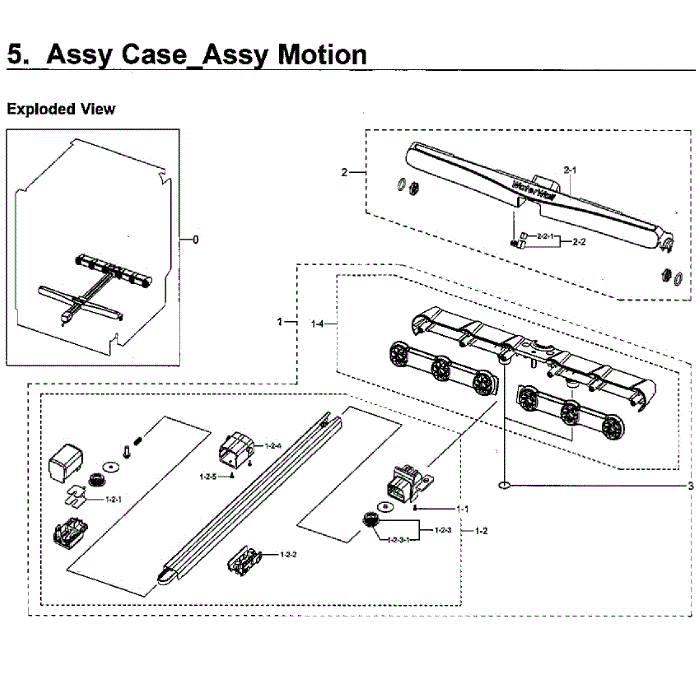Motion Case Diagram and Parts List for DW80H9970US AA-02 Samsung Dishwasher