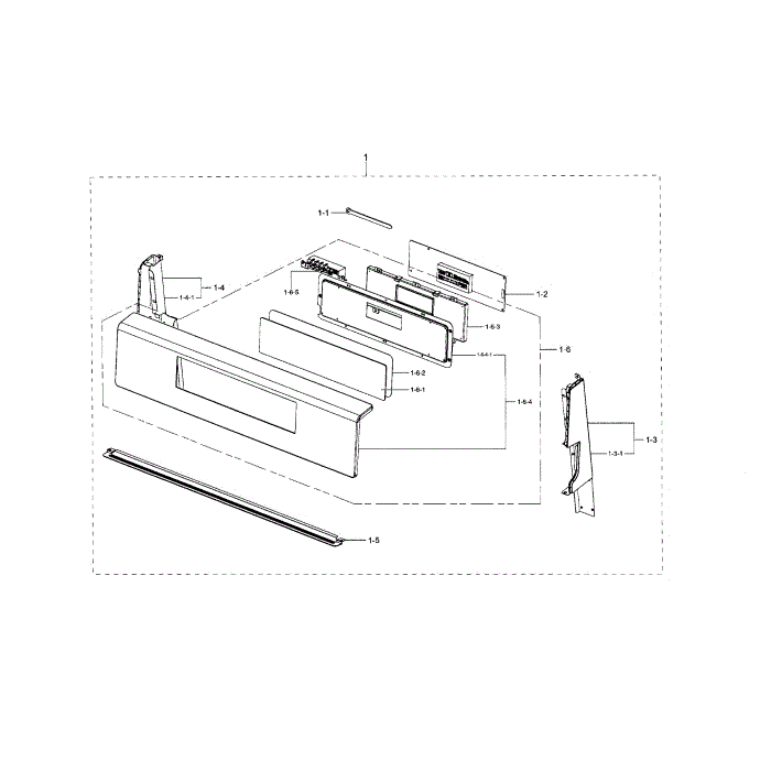 Control Panel Diagram and Parts List for NX58H5600SS AA-01 Samsung Range