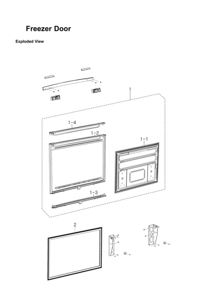 Freezer Door Parts Diagram and Parts List for RB195ABBP XAA-00 Samsung Refrigerator