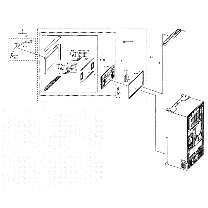 Freezer Door Diagram and Parts List for RF22NPEDBSG AA-00 Samsung Refrigerator