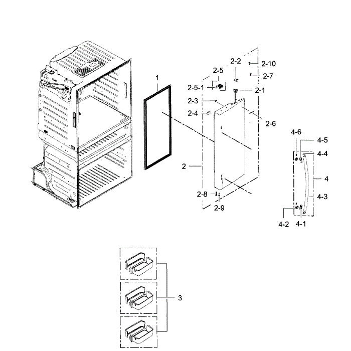 Fridge Door R Diagram and Parts List for RF28HMEDBSR AA-11 Samsung Refrigerator