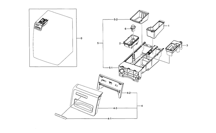 Drawer Diagram and Parts List for WF330ANB XAA-0004 Samsung Washer