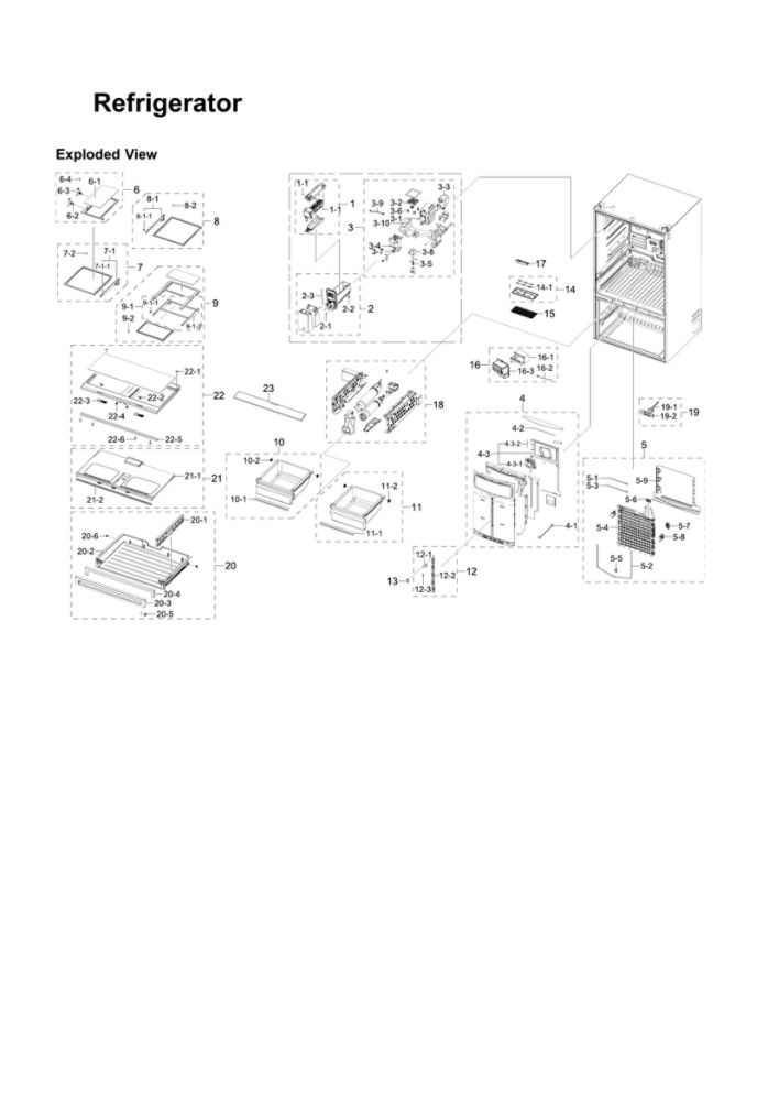 Refrigerator Parts Diagram and Parts List for RF28R6201SR AA-51 Samsung Refrigerator