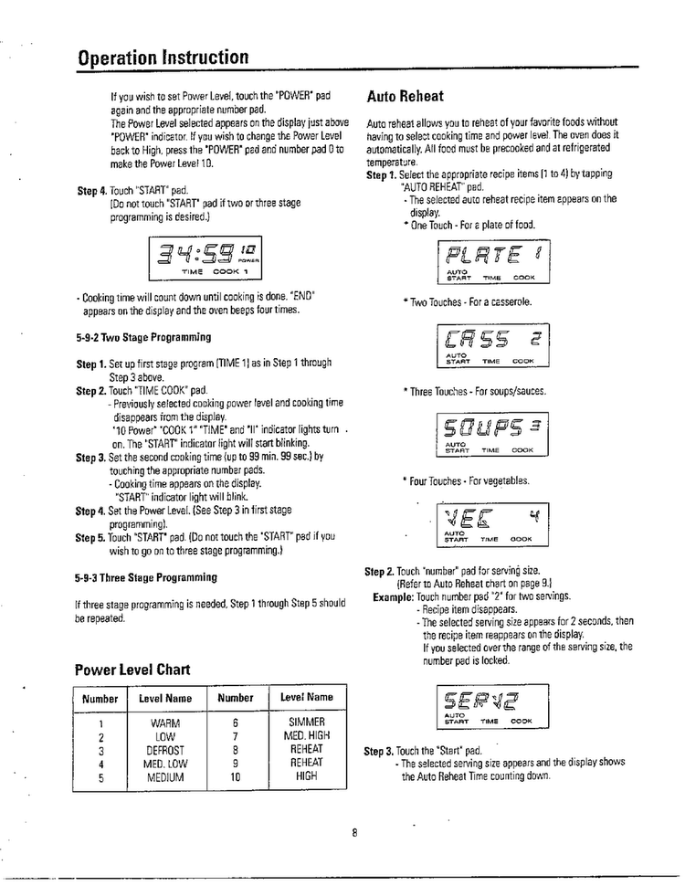 Operation Instruction Page 5 Diagram and Parts List for MW5330T XAA Samsung Microwave