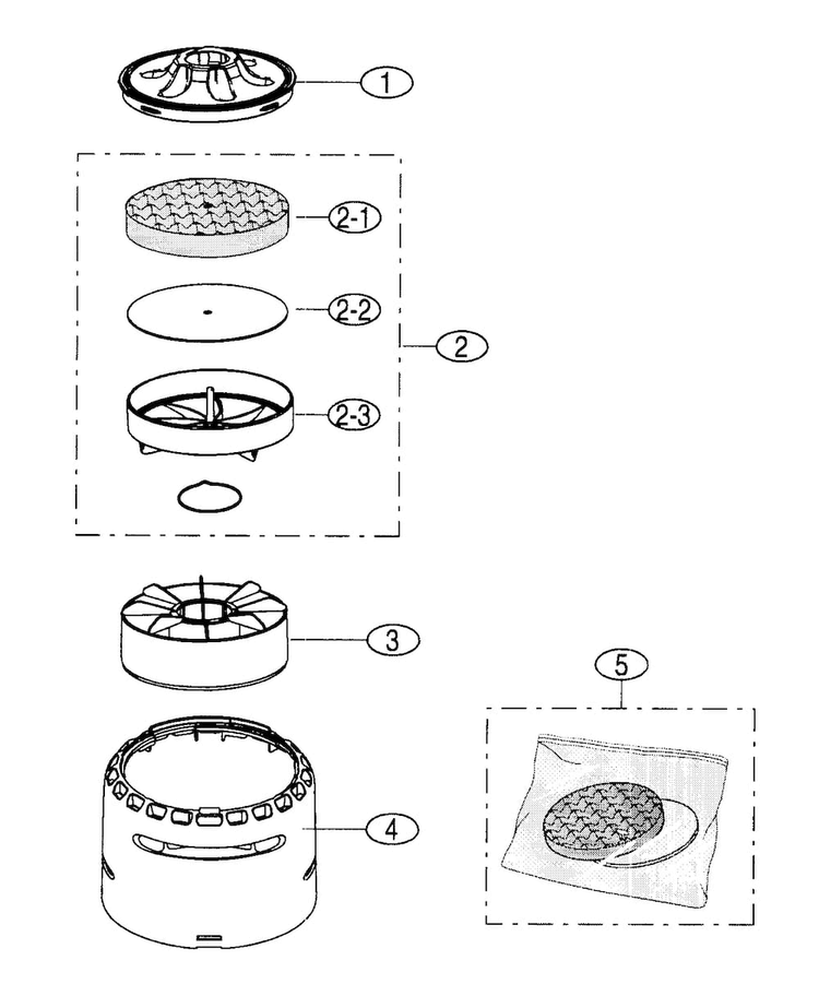 Filter Assy Diagram and Parts List for 40139030  Kenmore Upright Vacuum