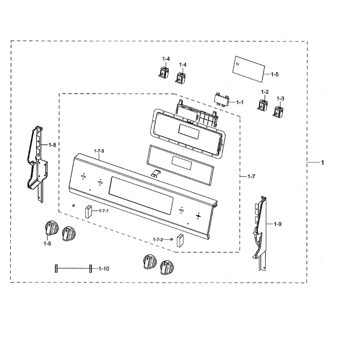 Control Diagram and Parts List for NE59N6630SS AA-00 Samsung Range