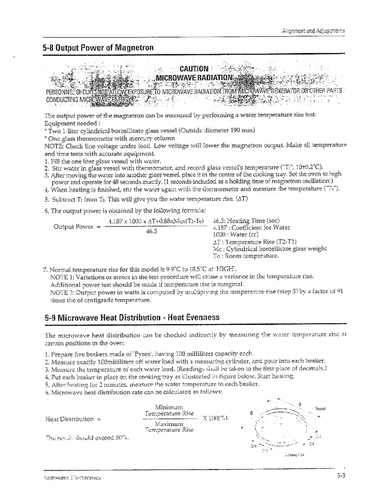 Alignment And Adjustments Page 3 Diagram and Parts List for MW6470W XAA Samsung Microwave