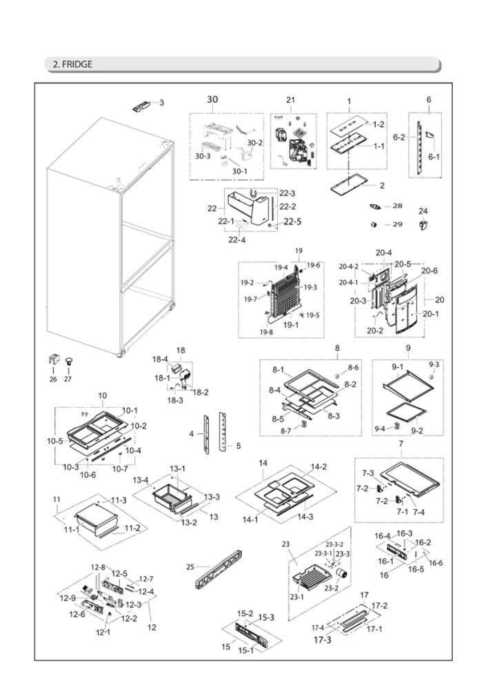 Refrigerator Parts Diagram and Parts List for RF263TEAESR AA-07 Samsung Refrigerator