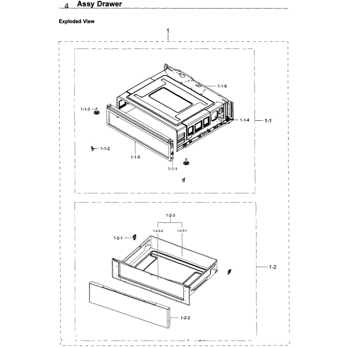 Drawer Diagram and Parts List for NE59K3310SS AA-00 Samsung Range