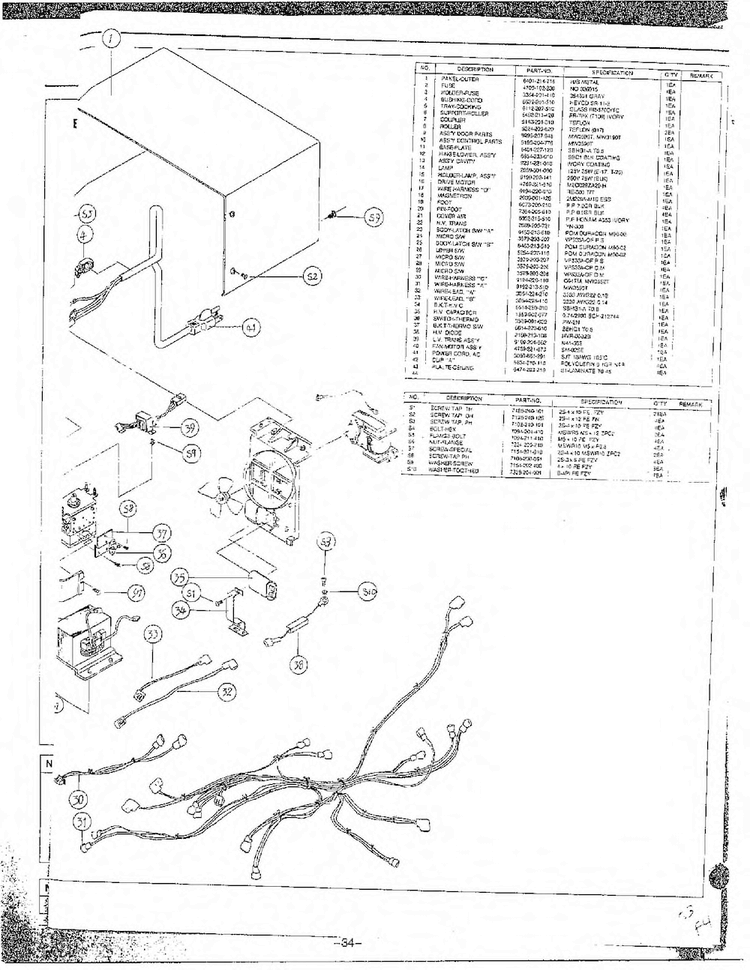 Microwave Complete Page 2 Diagram and Parts List for MW3590T XAA Samsung Microwave