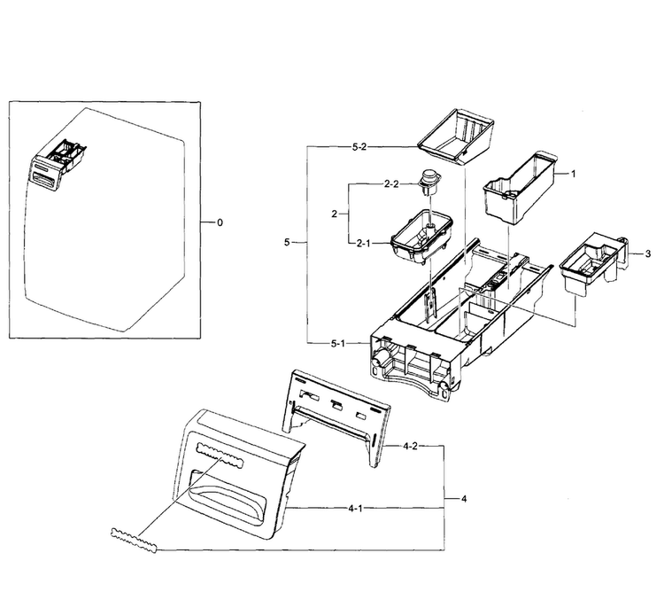 Drawer Diagram and Parts List for WF350ANR XAA-0007 Samsung Washer