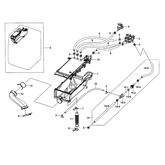 Drawer Housing Diagram and Parts List for WF395BTPAWR A1-01 Samsung Washer