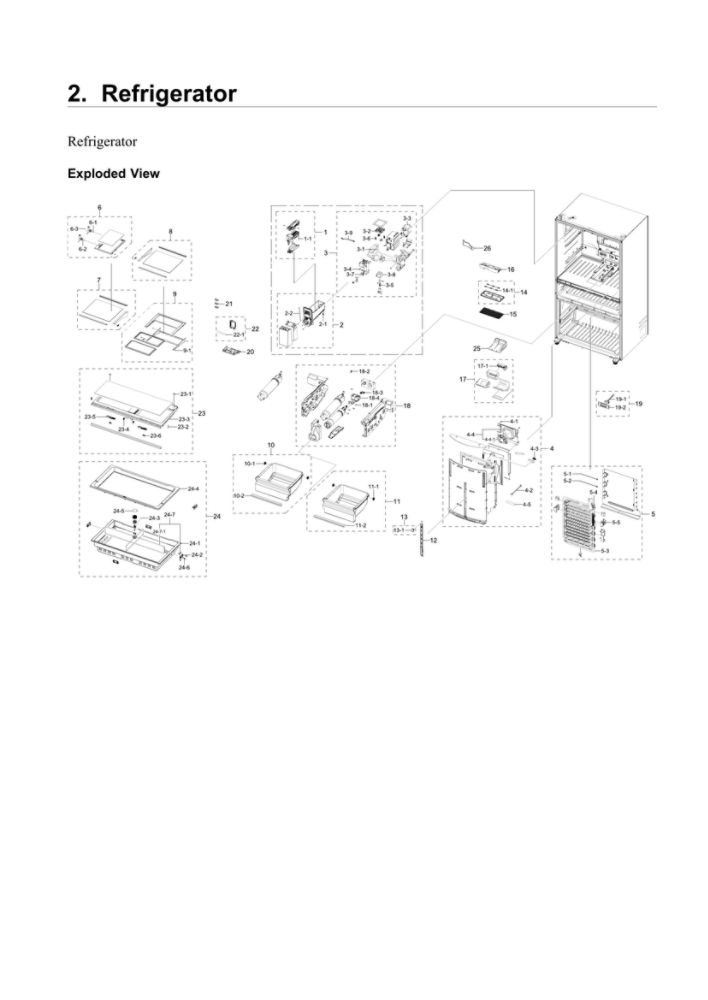 Refrigerator Parts Diagram and Parts List for RF24R7201SR AA-02 Samsung Refrigerator