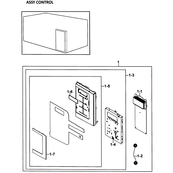 Control Panel Diagram and Parts List for SMH8165ST XAA-00 Samsung Microwave