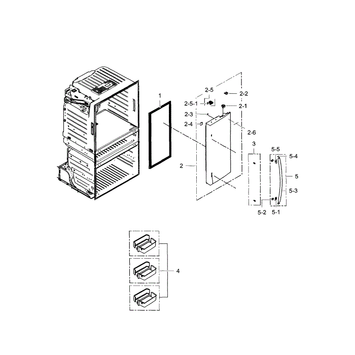 Door R-Refrigerator Diagram and Parts List for RF28HMEDBSR AA-01 Samsung Refrigerator