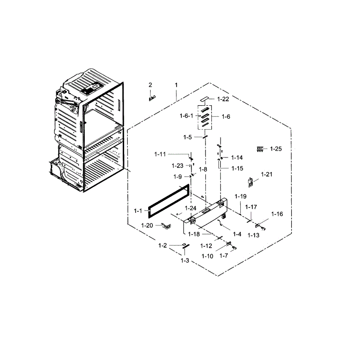 Flexzone Door Diagram and Parts List for RF28HMEDBSR AA-05 Samsung Refrigerator