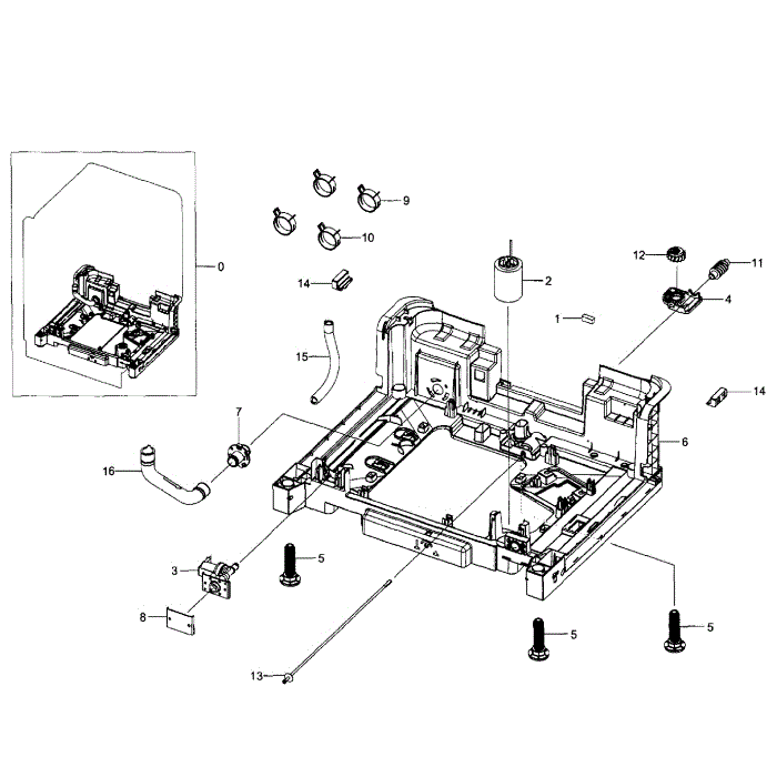 Base Section Diagram and Parts List for DW80H9940US AA-01 Samsung Dishwasher