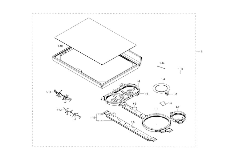 Cooktop Asy Diagram and Parts List for NE59J7750WS AA-0000 Samsung Range