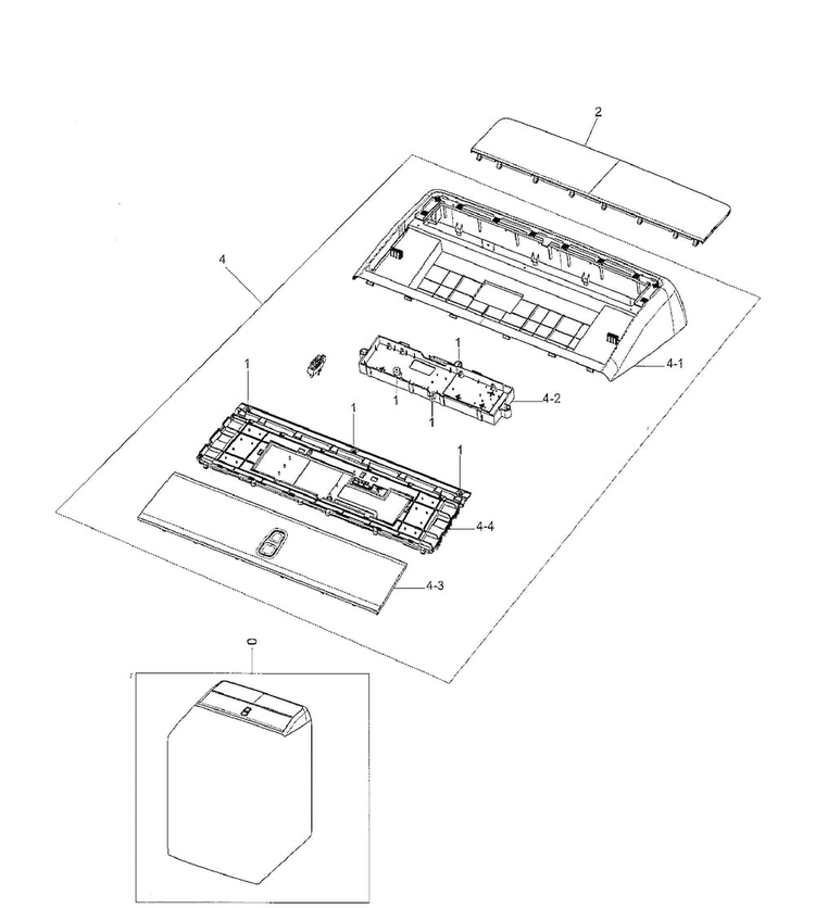 Control Panel Diagram and Parts List for DV50K8600GW A3-0001 Samsung Dryer