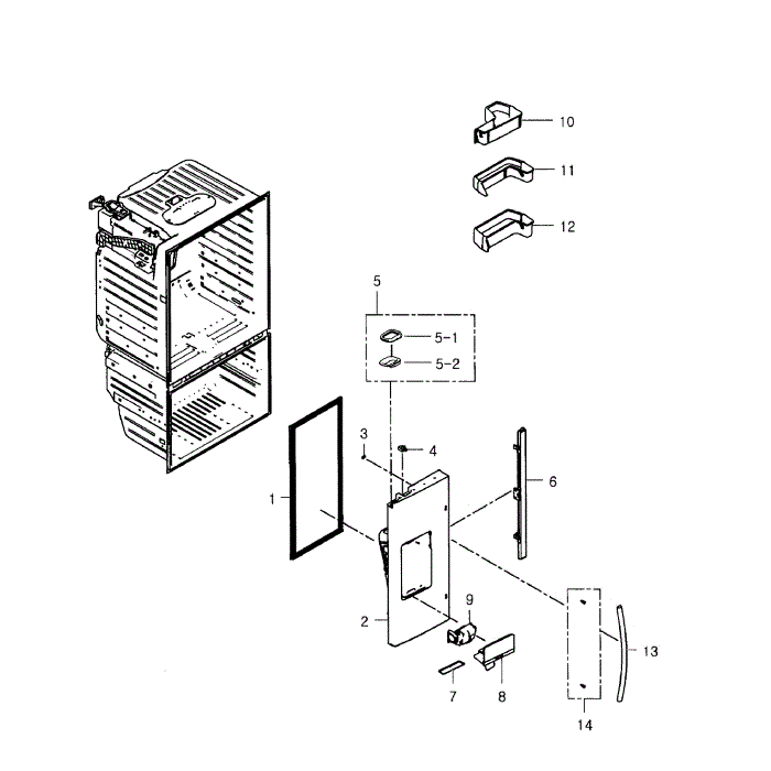 Left Door Diagram and Parts List for RFG29PHDBP XAA-02 Samsung Refrigerator