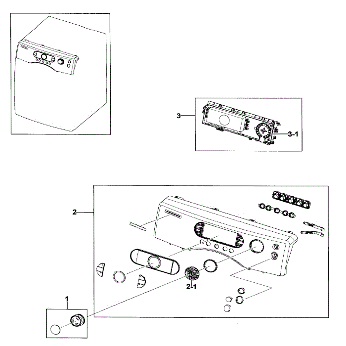 Control Panel Diagram and Parts List for DV328AEW XAA-01 Samsung Dryer