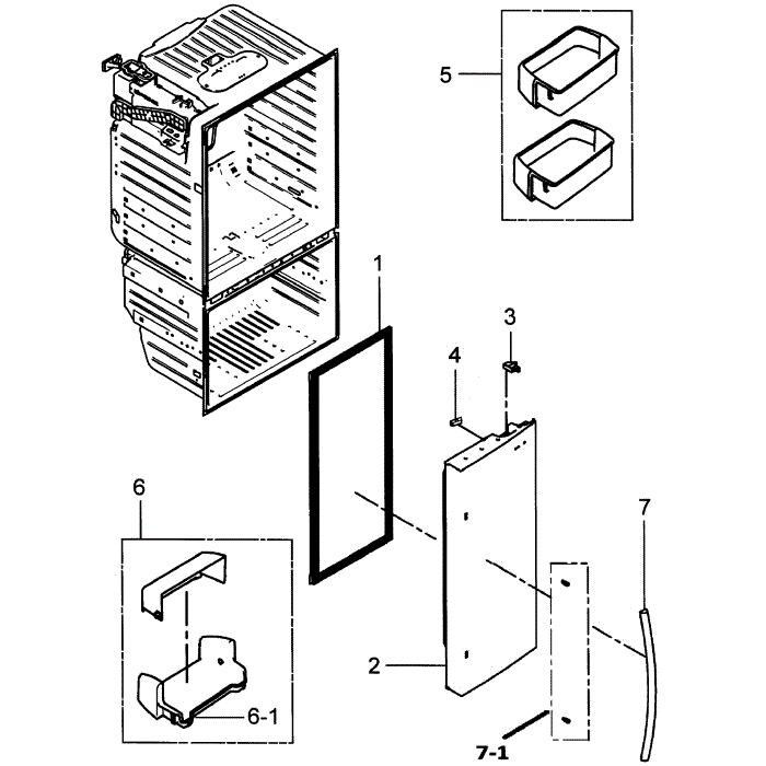 Right Door Diagram and Parts List for RFG298HDWP XAA-00 Samsung Refrigerator