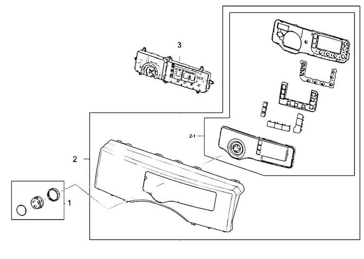 Control Panel Diagram and Parts List for DV210AEW XAA Samsung Dryer