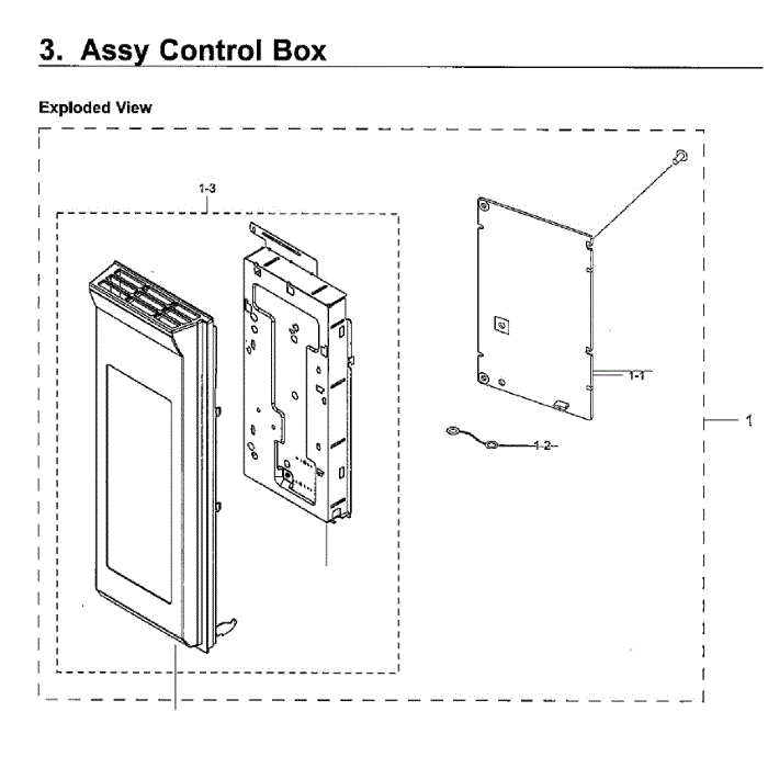 Control Panel Diagram and Parts List for ME21H706MQB AA-02 Samsung Microwave Oven Combo