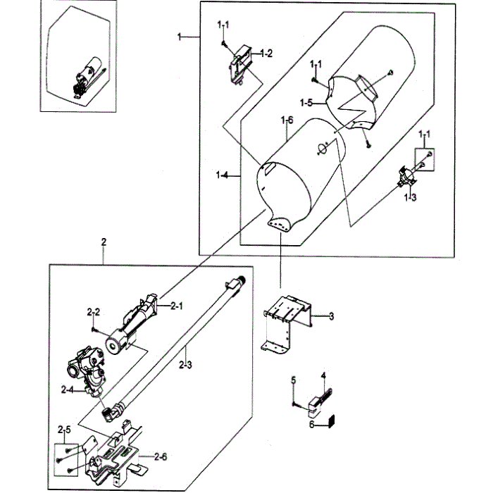 Burner Assembly Diagram and Parts List for DV203AGS XAA-00 Samsung Dryer