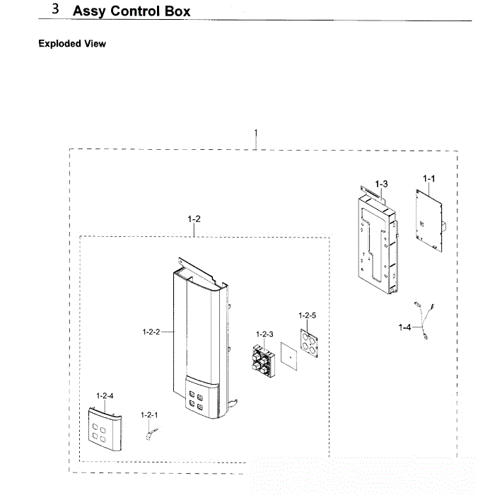 Control Box Diagram and Parts List for SMH9207ST XAA-00 Samsung Microwave Oven Combo