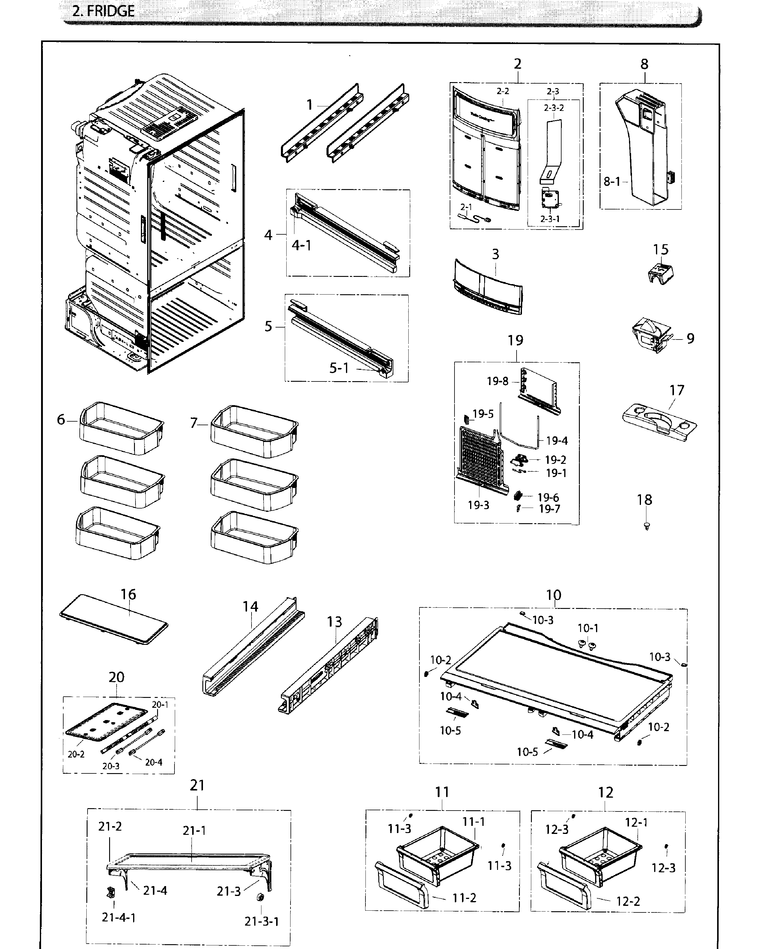 Fridge Diagram and Parts List for RF26HFENDSR AA-0003 Samsung Refrigerator