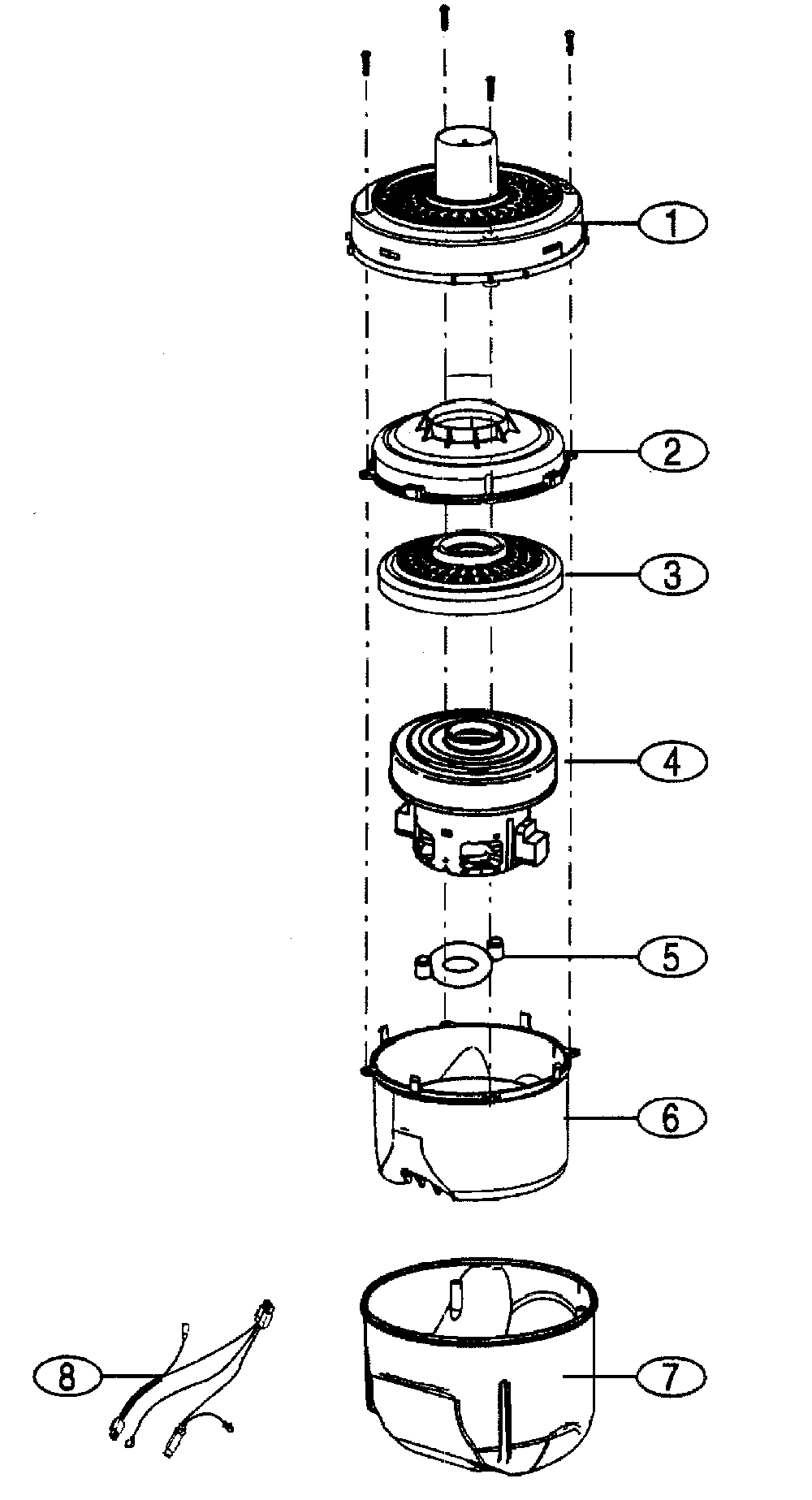 Motor assy Diagram and Parts List for 40139035  Samsung Upright Vacuum