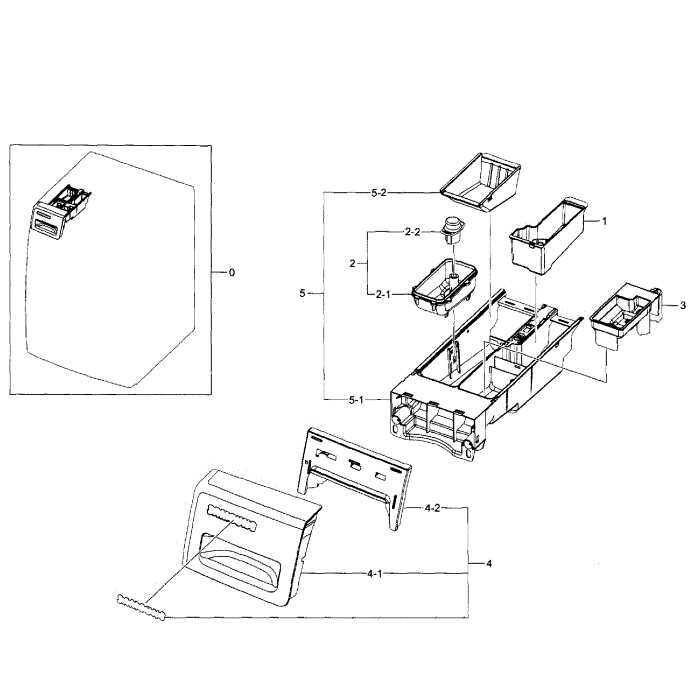 Drawer Diagram and Parts List for WF350ANW XAA-07 Samsung Washer