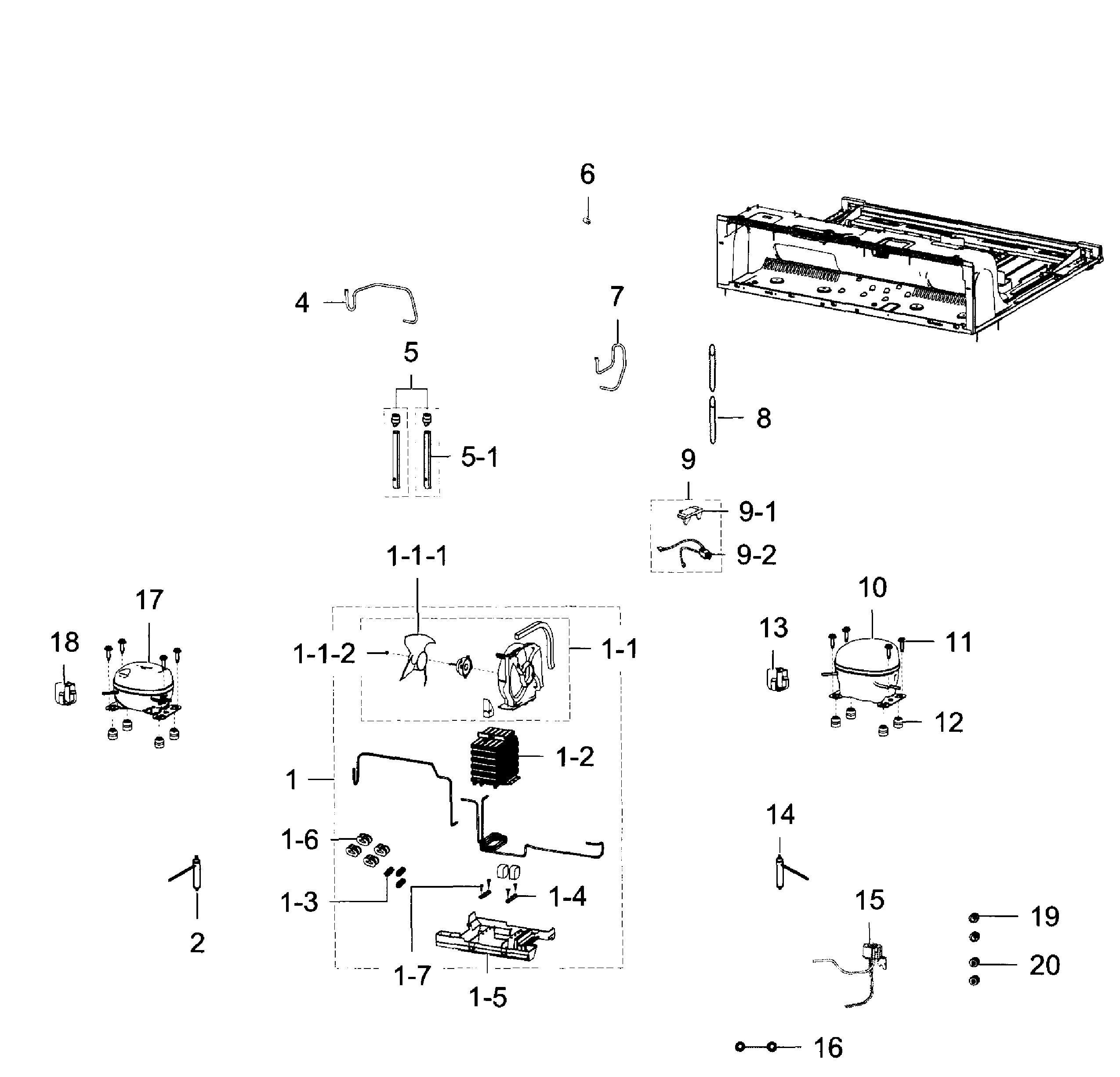 Cycle Diagram and Parts List for RF23J9011SR AA-0003 Samsung Refrigerator