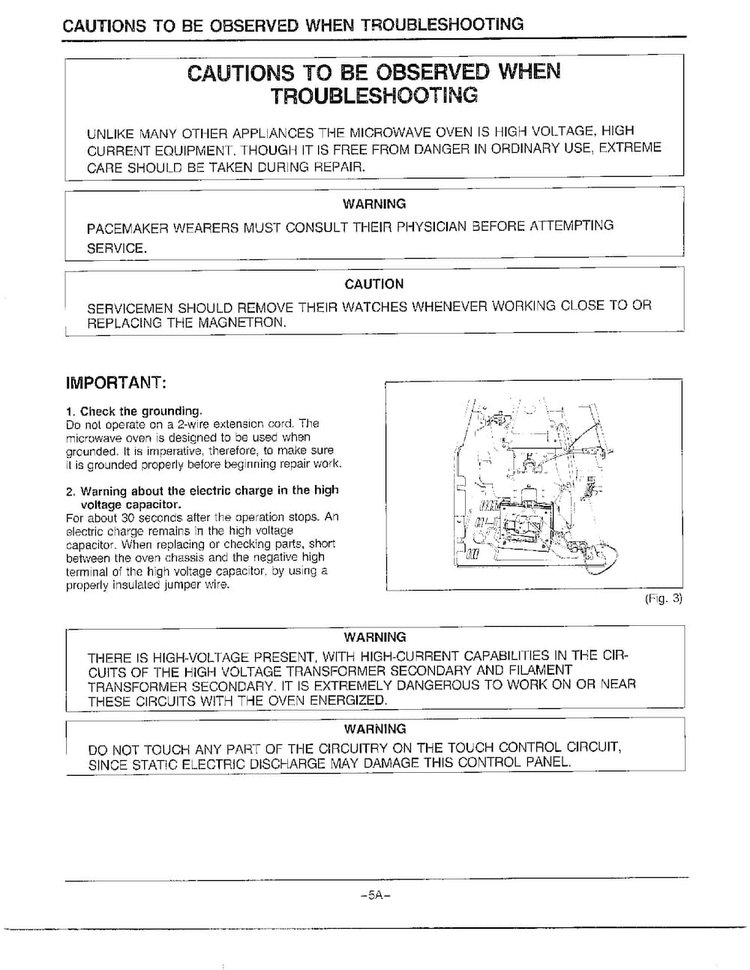 Cautions Diagram and Parts List for MW2070U XAA Samsung Microwave