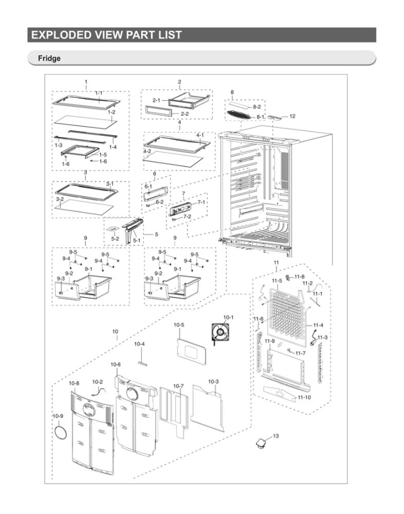 Refrigerator Parts Diagram and Parts List for RF18HFENBSR US-52 Samsung Refrigerator
