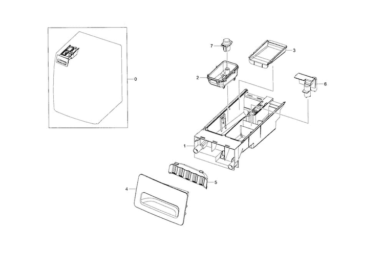 Drawer Diagram and Parts List for WF210ANW XAA-0001 Samsung Washer