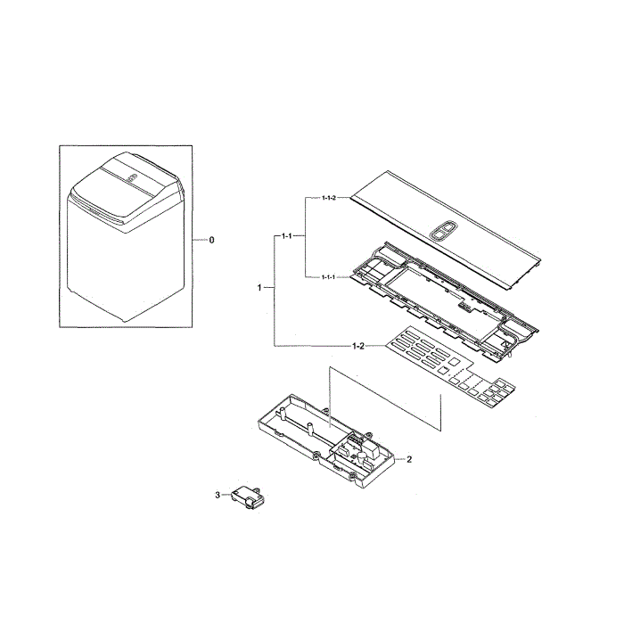 Control Diagram and Parts List for WA54M8750AV A4-01 Samsung Washer